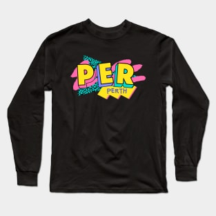 Retro 90s Perth PER / Rad Memphis Style / 90s Vibes Long Sleeve T-Shirt